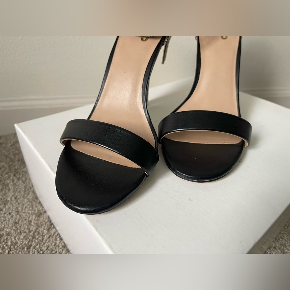 Mix No.6 Lina Women’s Black Faux Leather Ankle Strap High Heel Size 8.5 - Picture 7 of 9